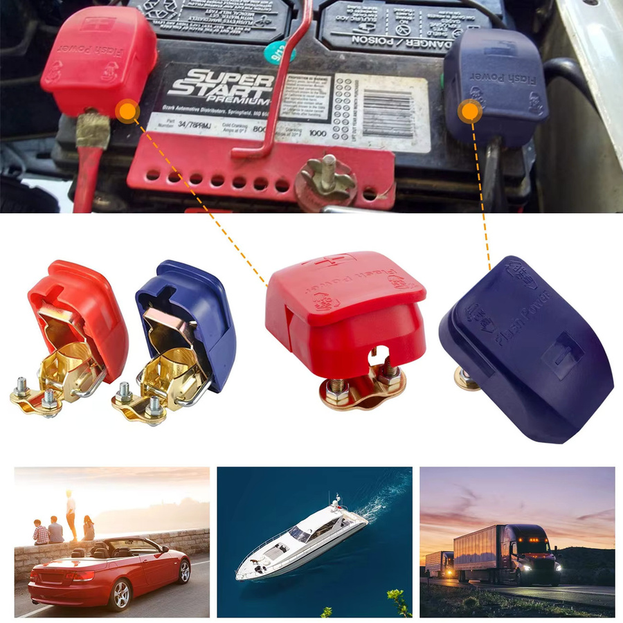 Batterieklemmen-Set mit Schnellverschluss für Auto-Batteriepole, 1 Paar in Mehrfarbig - Bild 2