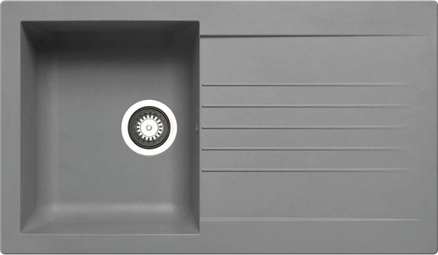 Pyramis Einbauspüle Siroko Klassik aus Verbundwerkstoff in Grau, B: 86 cm, T: 50 cm - Bild 1