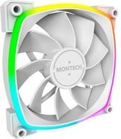 Montech RX120 PWM ARGB PC-Gehäuselüfter in Weiß und Grau mit Multicolour-Beleuchtung, B/H/T: 12 x 12 x 2,5 cm - Bild 1