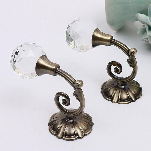 Be Cool Vorhanghalter aus Metall für Wand und Glas, 2er-Set, Gold/Multicolor - Bild 1