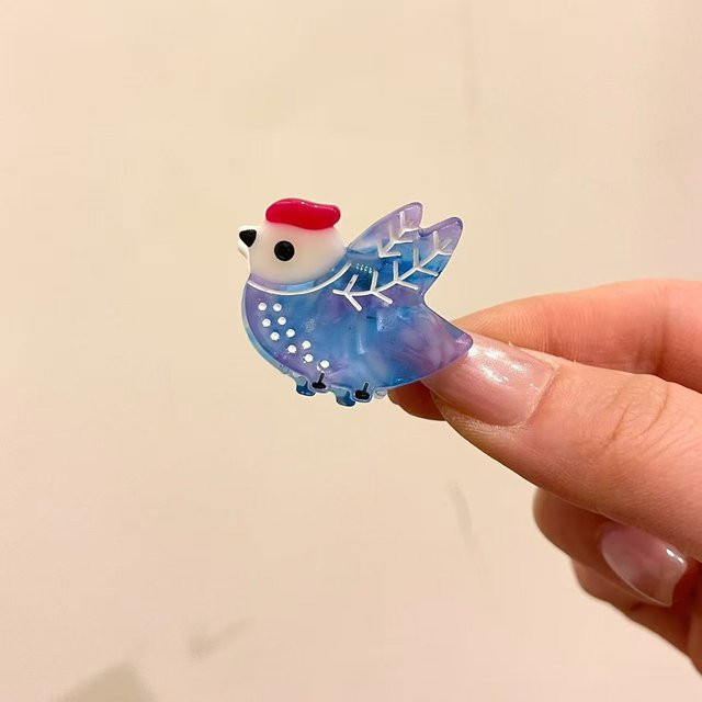 Haarklammern Mini Vögel Hühnerfeder, Damen, Mädchen - Bild 1