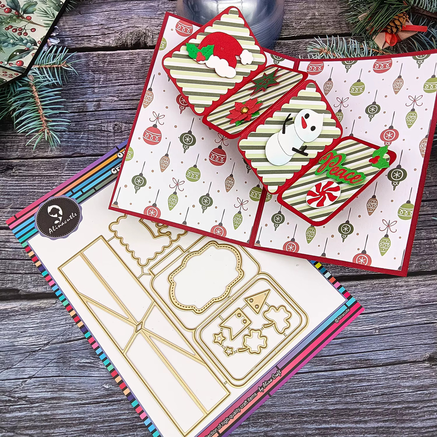 Alinacutle Metall Stanze für Pop-Up Karten in Gold für DIY Bastelarbeiten und Scrapbooking - Bild 1