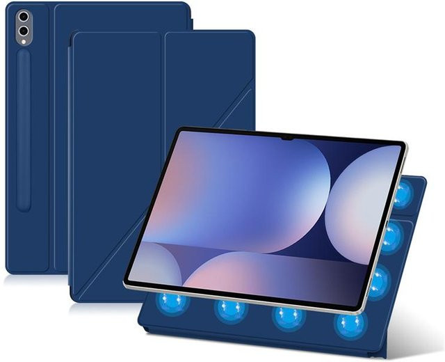 Magnetische Smart Cover Hülle für Samsung Galaxy Tab S10 Ultra, S10 FE Plus, S10+, S9+, S9 FE, S8, S7 in Blau - Bild 1
