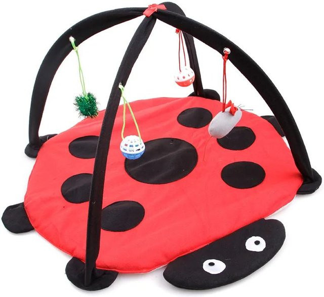 Yiran Furniture Katzenhängematte aus Baumwolle und Korallen-Fleece mit Spielanhängern für Katzen und Hunde - Bild 1