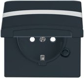 Busch-Jaeger Schuko-Steckdoseneinsatz IP44 Anthrazit Schwarz-Grau 2,0 EUGKBN-35-101 - Bild 1