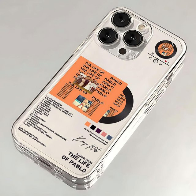 Stoßfeste Handyhülle mit Kanye West Heißes Album Design für iPhone 11 12 13 14 15 16 Pro Max SE Plus Mini X XS XR in Transparent - Bild 1