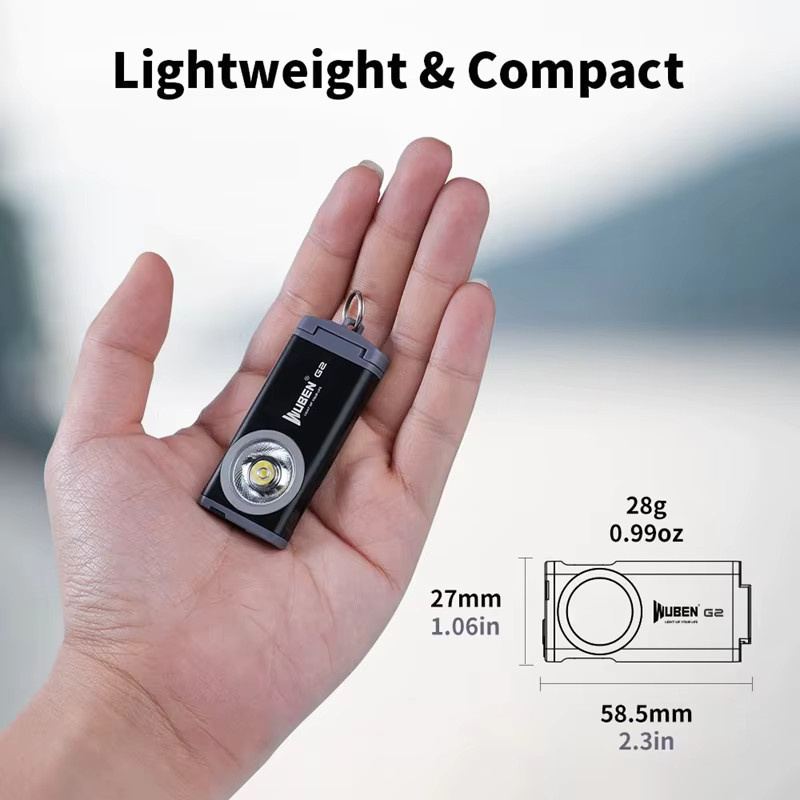 WUBEN G2 Mini-Schlüsselanhänger-Licht, 500 Lumen, wiederaufladbare EDC-LED-Taschenlampe mit Typ-C-Anschluss und Magnet, tragbar - Bild 2