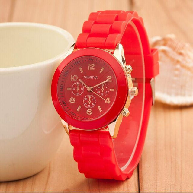 N.H.B Department Goodies Armbanduhr, Quarz, Silikon, rot, Damen - Bild 1