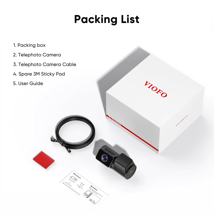 VIOFO RTC420 2K HDR Telekamera-Set mit Sony STARVIS 2-Sensor für die A329T/A329TW-Serie in Schwarz - Bild 4