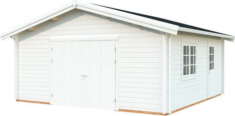 PALMAKO Garage Roger aus Holz in Weiss mit Satteldach, B/T/H: 622 x 596 x 312 cm - Bild 1