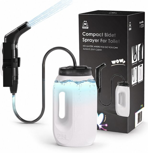 Wower Tragbares elektrisches Bidet in Schwarz, 2,5 l wiederaufladbares Shataf-Handbidet zur persönlichen Hygiene für Reisen und Camping - Bild 1