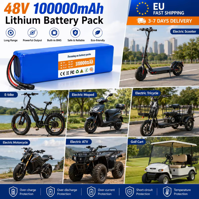 Ryobi 48V 100Ah Lithium-Ionen-Akkupack 13S2P 100000mAh mit Smart BMS in Blau für E-Bike und E-Scooter - Bild 5
