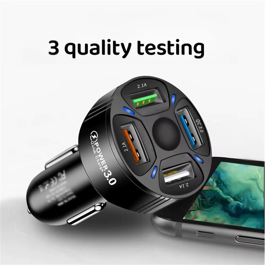 65 W Auto Ladegerät mit Quick Charge 3.0 und USB-C sowie USB-A Anschlüssen in Schwarz für Xiaomi, iPhone und Samsung - Bild 4