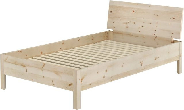 Erst-Holz Massivholzbett Zirbe Modell 95 Einzelbett inklusive Rollrost B/T/H: 120 x 200 x 43 cm - Bild 1