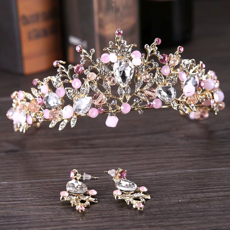 FirstStar Tiara Stirnband, Rosa, Strass, Kristall, Perlen, Damen - Bild 2