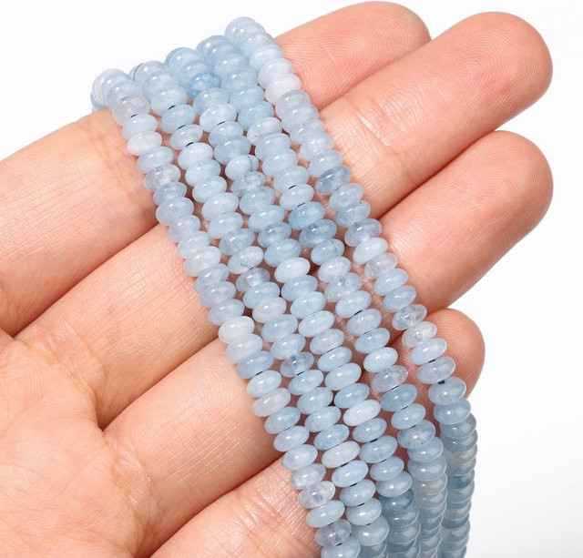xilitata Spacer Perlen Aquamarin, Blau, 5x2mm, Unisex - Bild 1