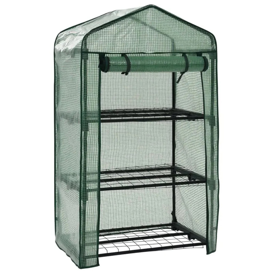 vidaXL 3-Stufiges Mini-Gewächshaus mit Rollen in Grün, B/T/H: 69 x 49 x 125 cm - Bild 2