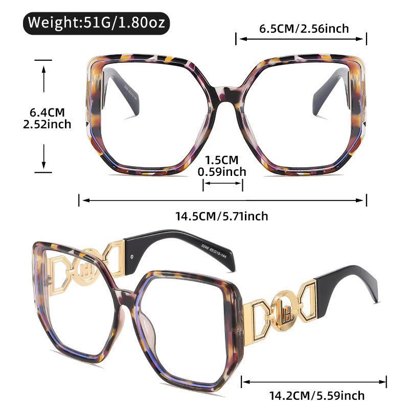 LINFEMAND Korrektionsbrille, quadratisch, Vollrand, Kunststoff, multicolor, Damen - Bild 3