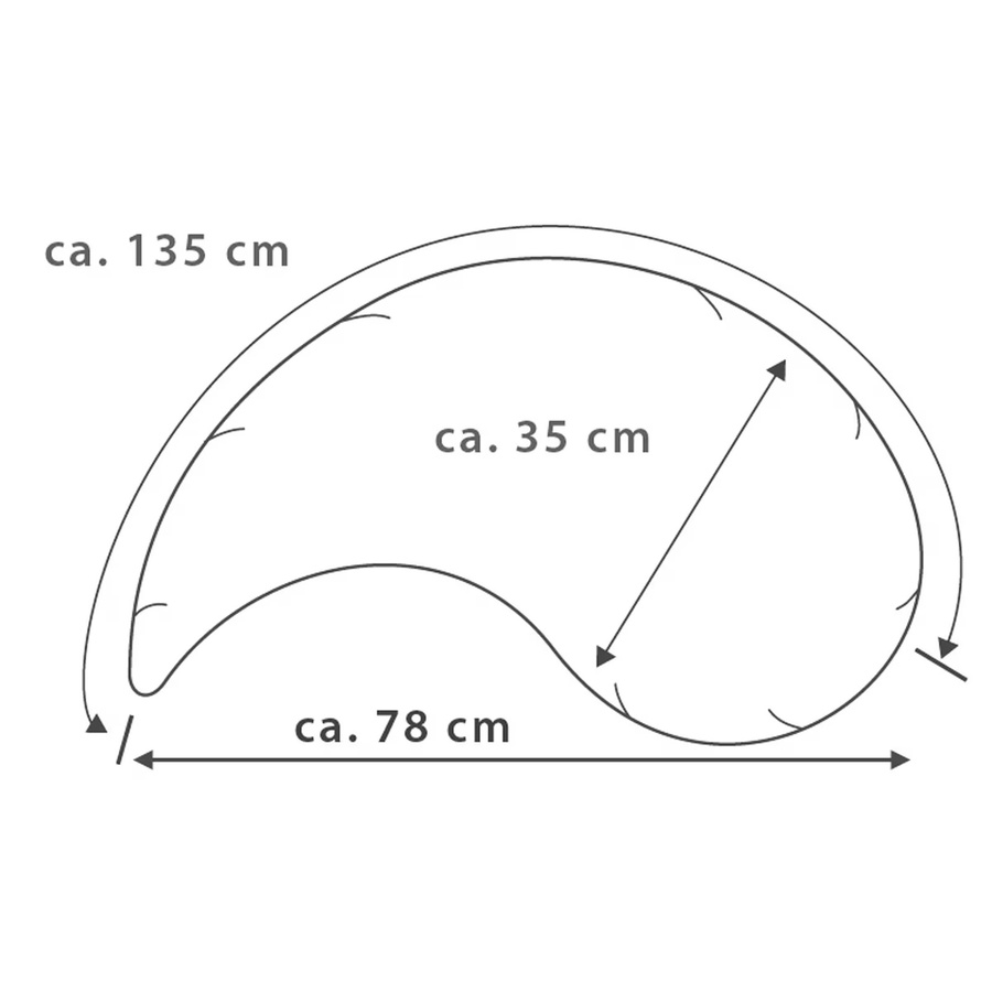 Theraline Yinnie Stillkissen in Grau mit abnehmbarem Baumwollbezug und EPS-Mikroperlen, Breite: 135 cm, Höhe: 35 cm, Tiefe: 35 cm - Bild 2