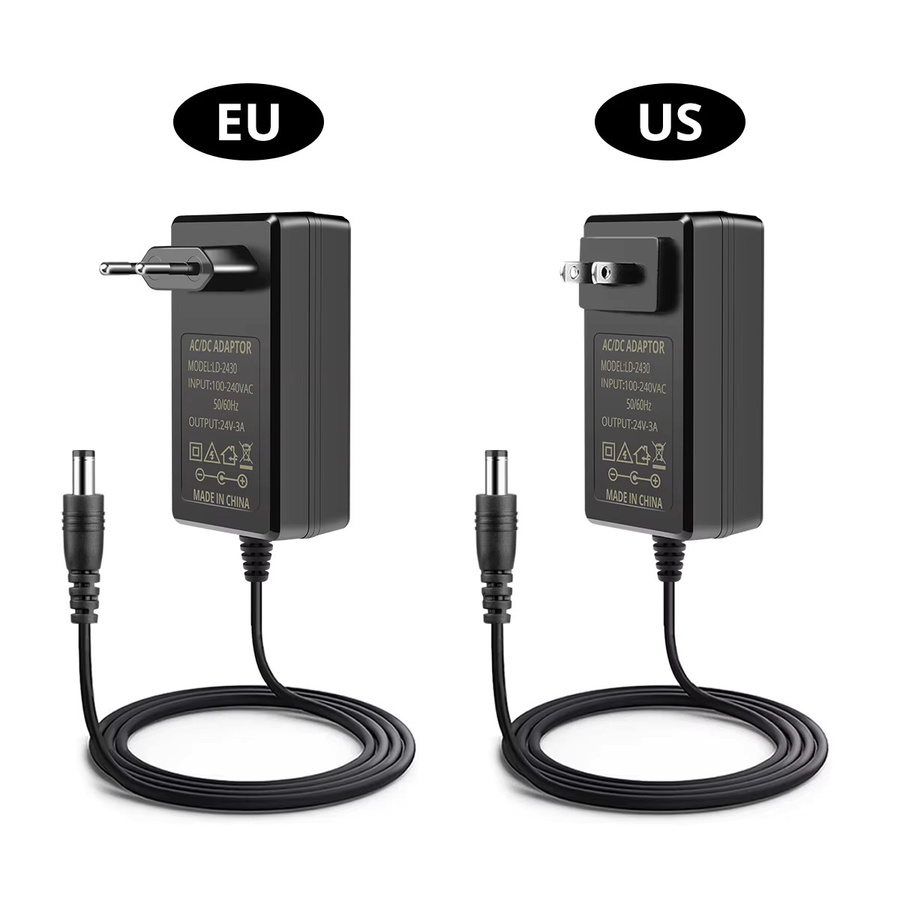 Gyarfas DC24V Netzteil LED Transformator Adapter Schwarz mit Barrel-Plug 2A - Bild 3