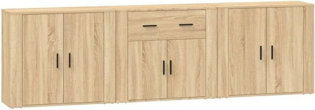 3er Set vidaXL Sideboards aus Holzwerkstoff in Sonoma-Eiche, Farbe Braun, B/T/H: 80 x 33 x 70 cm - Bild 1