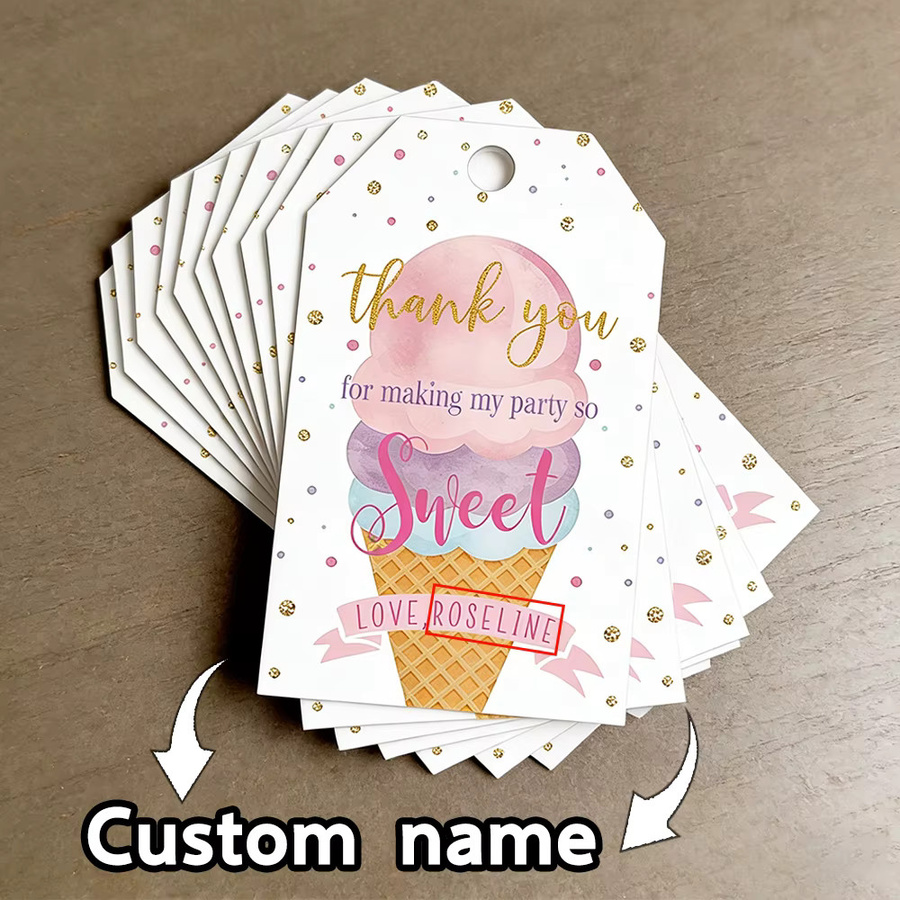 Personalisierter WEIGAO Eiscreme-Hangtag aus Papier in Mehrfarbig für Geburtstagsfeiern und Party-Souvenirs - Bild 5