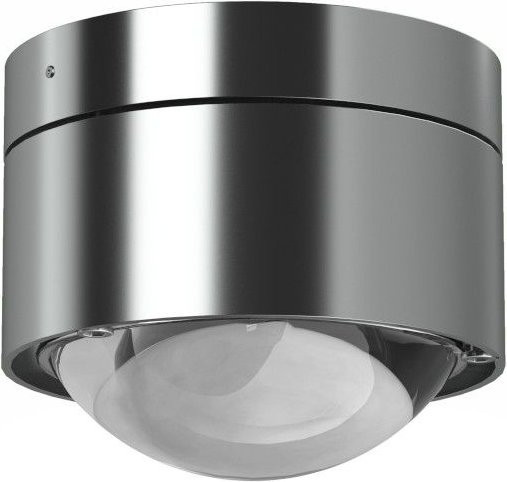 Top Light Puk Mini Plus LED-Deckenleuchte in Chrom matt mit klarer Glaslinse und warmweißem Licht (2700K) - Bild 1