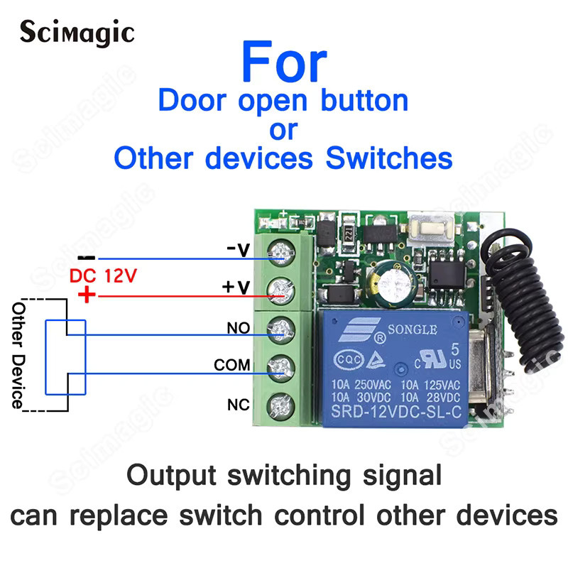 Scimagic-RC Funk-Set mit runder Wandtaste und 1-Kanal Fernrelais-Empfängermodul, 433 MHz, Weiß - Bild 3