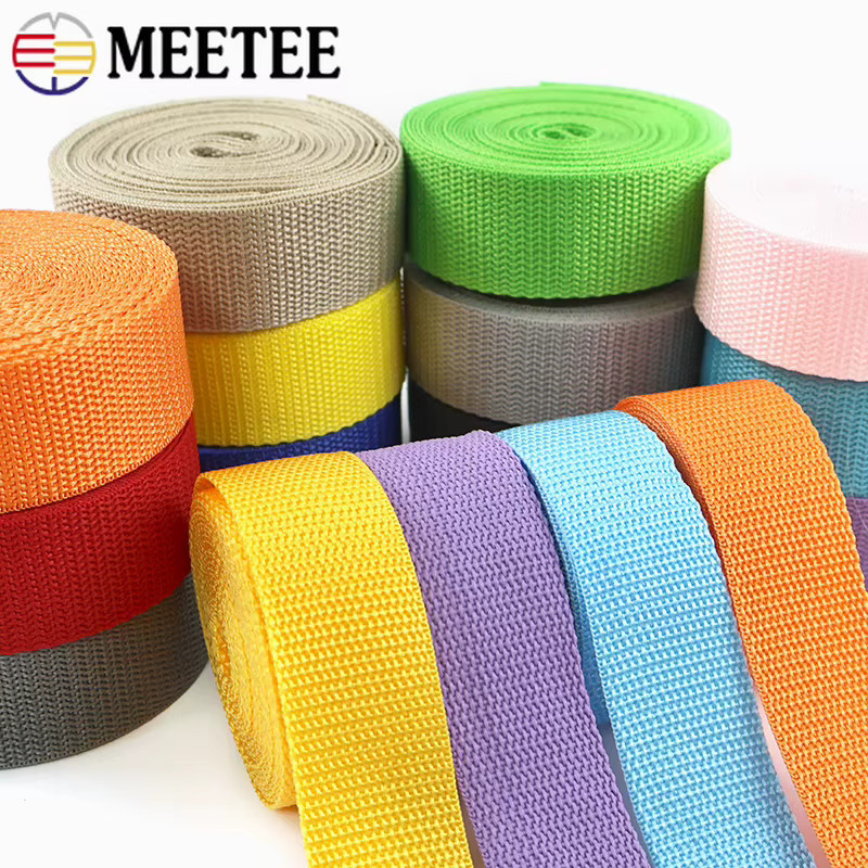 Meetee Polypropylen Gurtband aus PP, 10m Länge, 1,1mm Dicke, für Taschen, Rucksäcke und Dekoration, erhältlich in Schwarz und Mehrfarbig - Bild 2