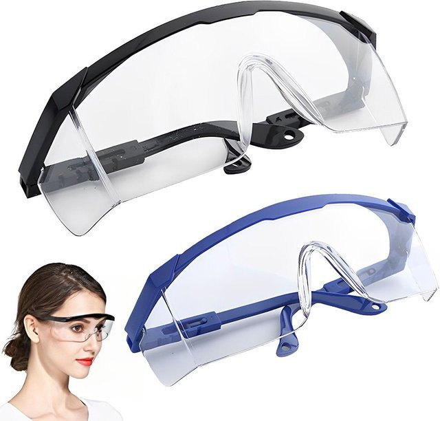Sicherheitsbrille als Augenschutz gegen Wind, Staub und Spritzer in Schwarz und Transparent - Bild 1
