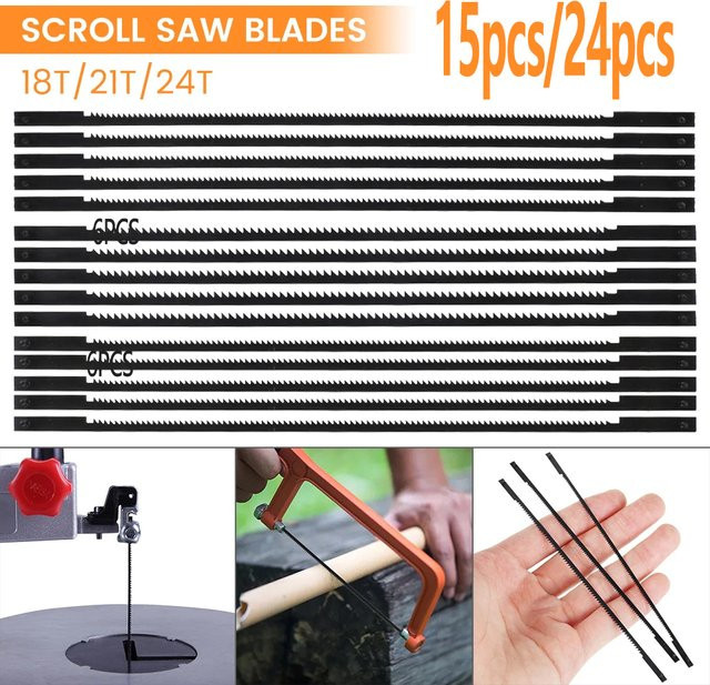Toorise Mehrzweck Sägeblatt Set für Holz, Kunststoff und Schaumstoff mit 15 bis 24 Zähnen für DIY und Modellbau - Bild 1