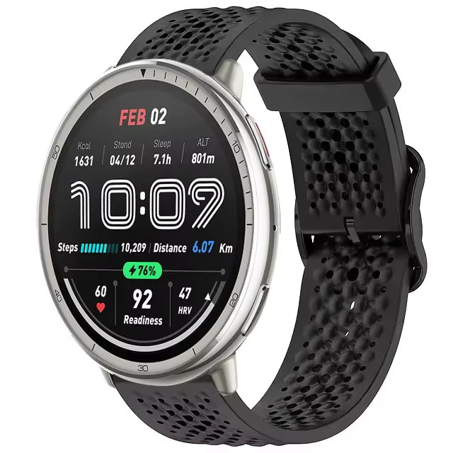 Silikonarmband, Schwarz, Unisex, 20 mm, 22 mm - Bild 1