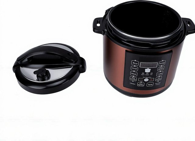 Multifunktionaler elektrischer Schnellkochtopf von aimo als Slow Cooker, Reiskocher und Dampfgarer mit Joghurtbereiter und Warmhaltefunktion, 6 l, Schwarz - Bild 1