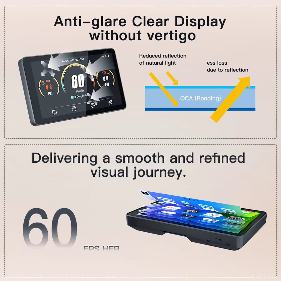 CARABC 6 Zoll Motorrad Wireless Carplay und Android Auto mit GPS-Navigation in Schwarz für BMW F750GS XR M1000 R1200GS R1250GS R1300GS S1000XR und Bluetooth-Anbindung - Bild 7