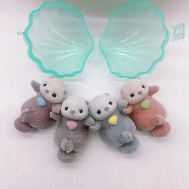 YELL Gashapon Kapsel Spielzeug Otter Figur Kawaii Tier Modell in Grau für Kinder und zur Desktop Dekoration - Bild 2