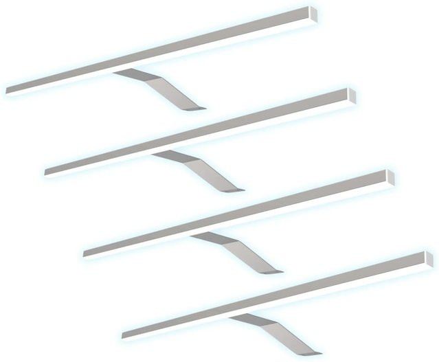 Kalb LED Aufbauleuchte Aluminium Silbergrau Neutralweiß 4er Set B: 60 cm, H: 18,5 cm, T: 4 cm - Bild 1