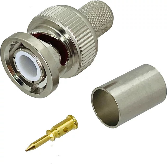 BNC Stecker Männlich Crimp für RG5 RG6 5D-FB LMR300 Koaxialkabel RF Adapter Draht Terminals in Silber - Bild 1