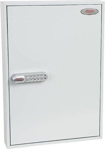Phoenix Commercial Schlüsselkasten KC0600 KC0603E mit 100 Haken in Grau - Bild 1
