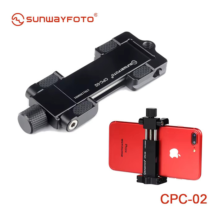 SUNWAYFOTO CPC-02 Schreibtisch-Handy-Klemme und Stativ-Telefonhalterung in Schwarz - Bild 2