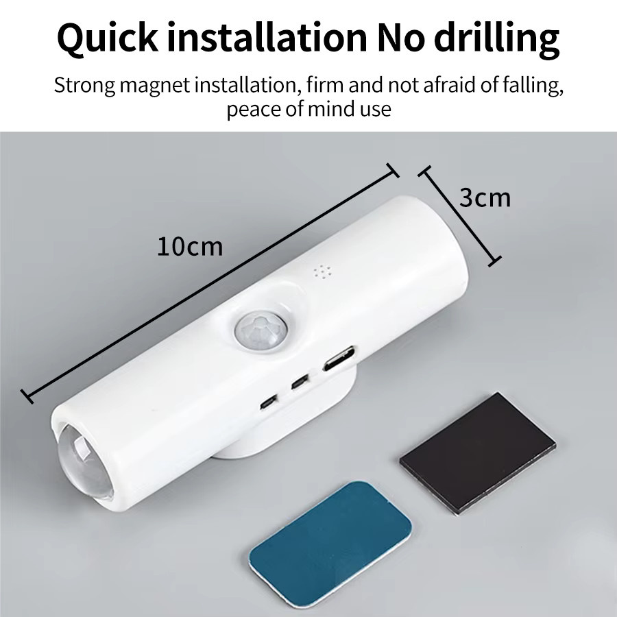 Vacamm Magnetisches LED-Nachtlicht mit Bewegungssensor und RGB-Sonnenuntergangseffekt, wiederaufladbare kabellose Wandlampe in Weiß für Treppen, Flur und Raumdekoration - Bild 4