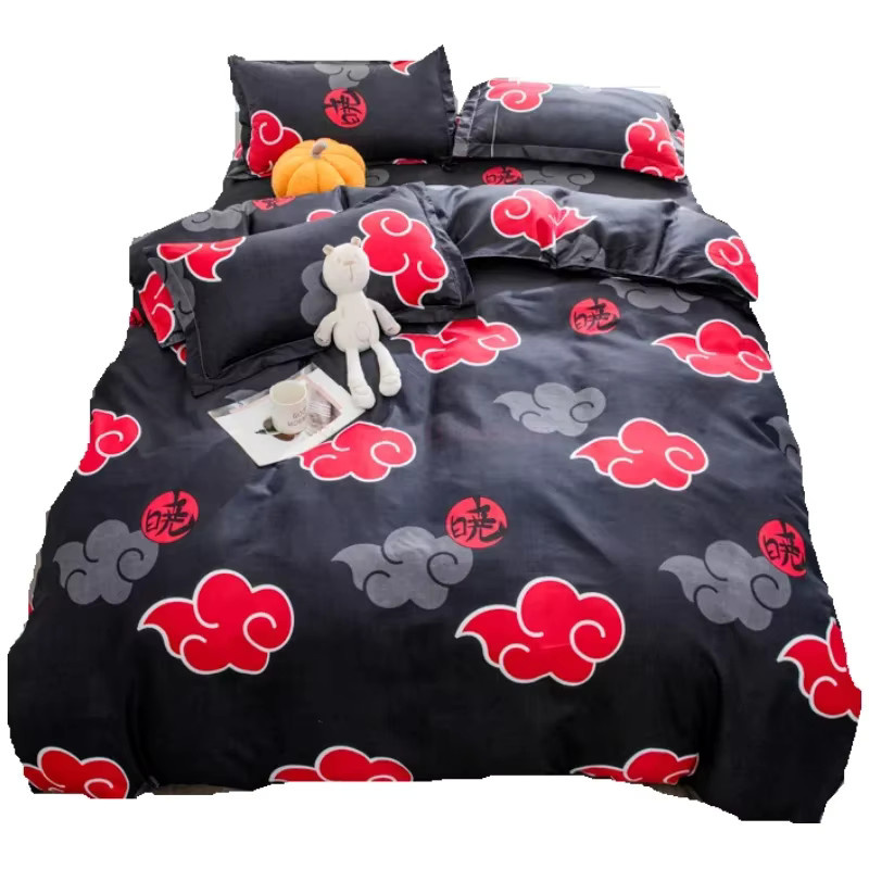 Bandai Naruto Akatsuki Bettwäsche Set mit Anime Druck in Schwarz für Kinder - Bild 4