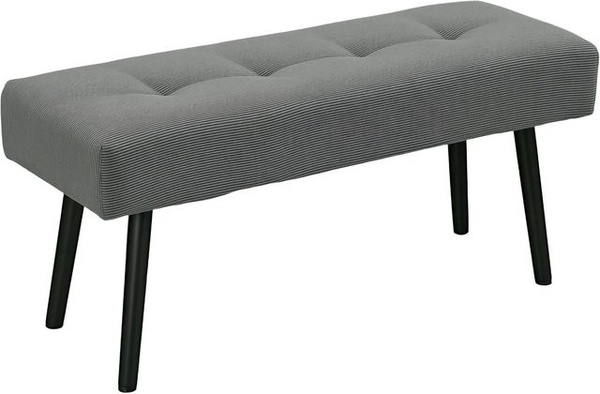 HOMCOM Polsterbank mit Cordbezug in Grau, getuftete Sitzbank mit modernem Design, B/T/H: 100 x 36 x 45 cm