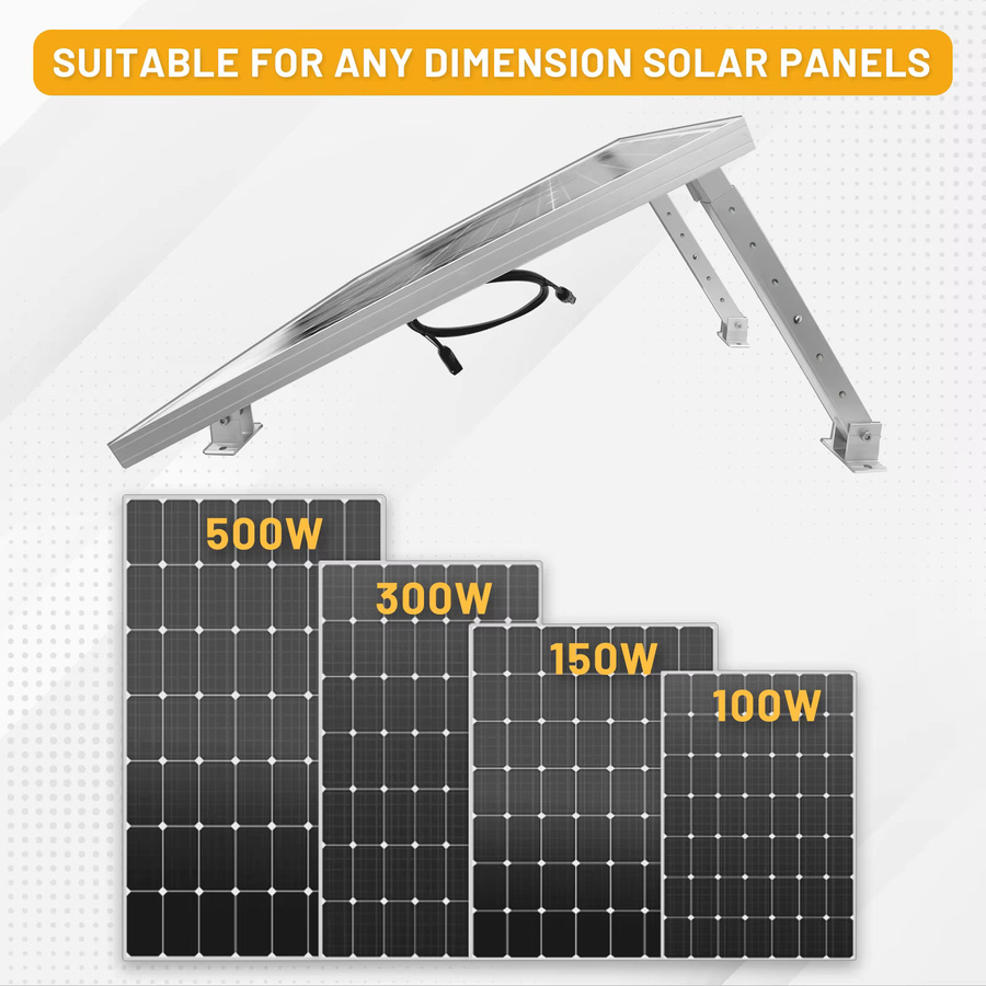 CP-SETUNO Solarpanel-Fußhalterung in Silber, verstellbare Neigungsverstellung mit Federkugeln für Wohnmobil-Dach und Boot - Bild 4