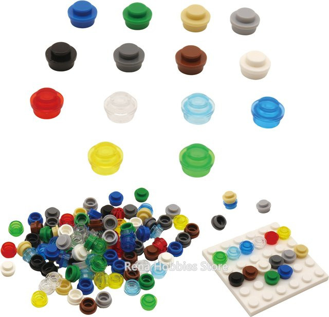 Brilliant Bausteine 6141 Platte 1x1 Roundmoc, 400-teiliges Set, Blau, Bunt / Mehrfarbig - Bild 1