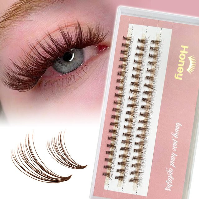 20D Cluster Wimpern braun, DIY Volumen Wimpern - Bild 1