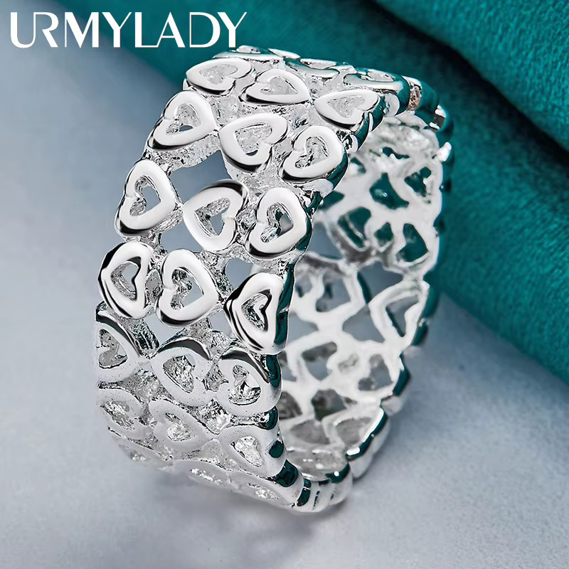 URMYLADY Ring 925 Silber, Hohlherz, Damen - Bild 5