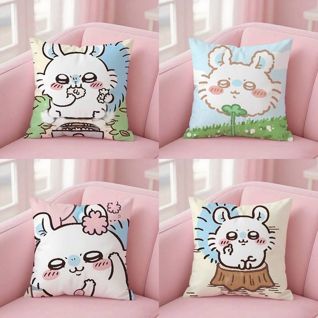 Momonga Kissenbezug aus Plüschstoff in Multicolour, quadratischer Kissenbezug mit doppelseitigem Druck, Breite: 40 cm, Breite: 40 cm, Höhe: 40 cm - Bild 1