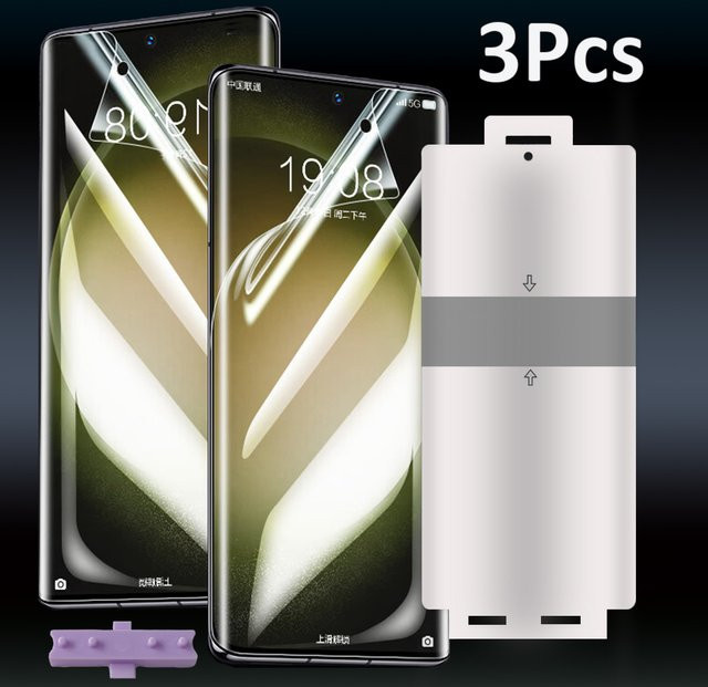 3er-Pack TPU Hydrogel Displayschutzfolie für Samsung Galaxy S25 S24 S23 S22 S21 S20 Ultra und Note 20 Ultra, transparente Vollabdeckung - Bild 1