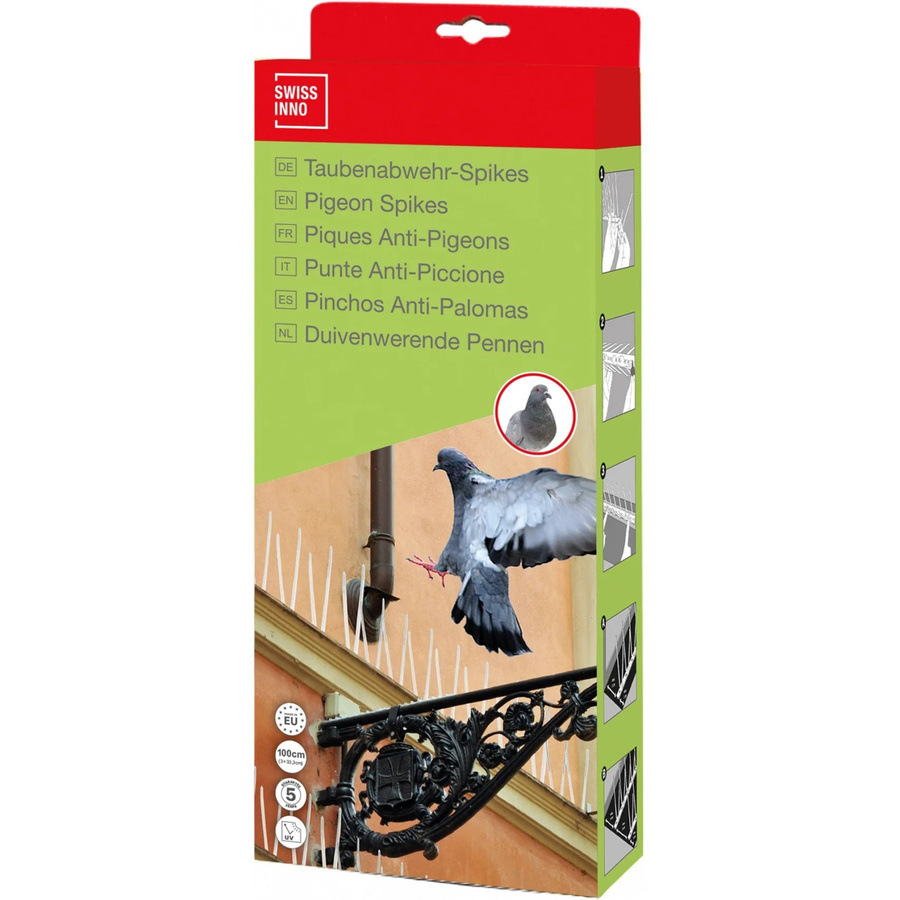 Swissinno Taubenabwehr-Spikes Natural Control Birds Away aus Polycarbonat, transparent, Länge: 100 cm - Bild 2