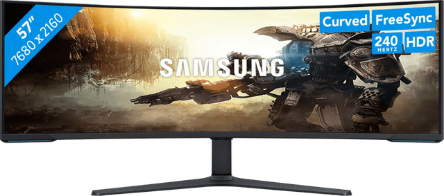 Samsung Odyssey S57CG952NU Gaming Monitor 144,8 cm 7680 x 2160 Pixel VA-Panel Schwarz-Weiß - Bild 1